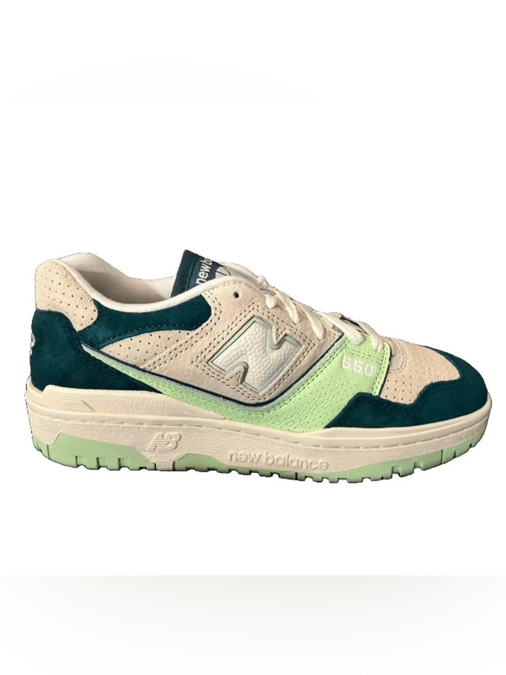 New Balance 550 Basketball Sneakers Shoes Mens Size 8 D Green Grey Suede NEW